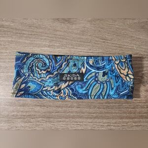 SKIDA Women's Running, Cycling, Hiking, Skiing Blue Paisley Headband